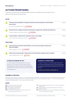 Page 5 du rapport type : actions retenues à partir des scores les plus bas, avec horizon de réalisation.